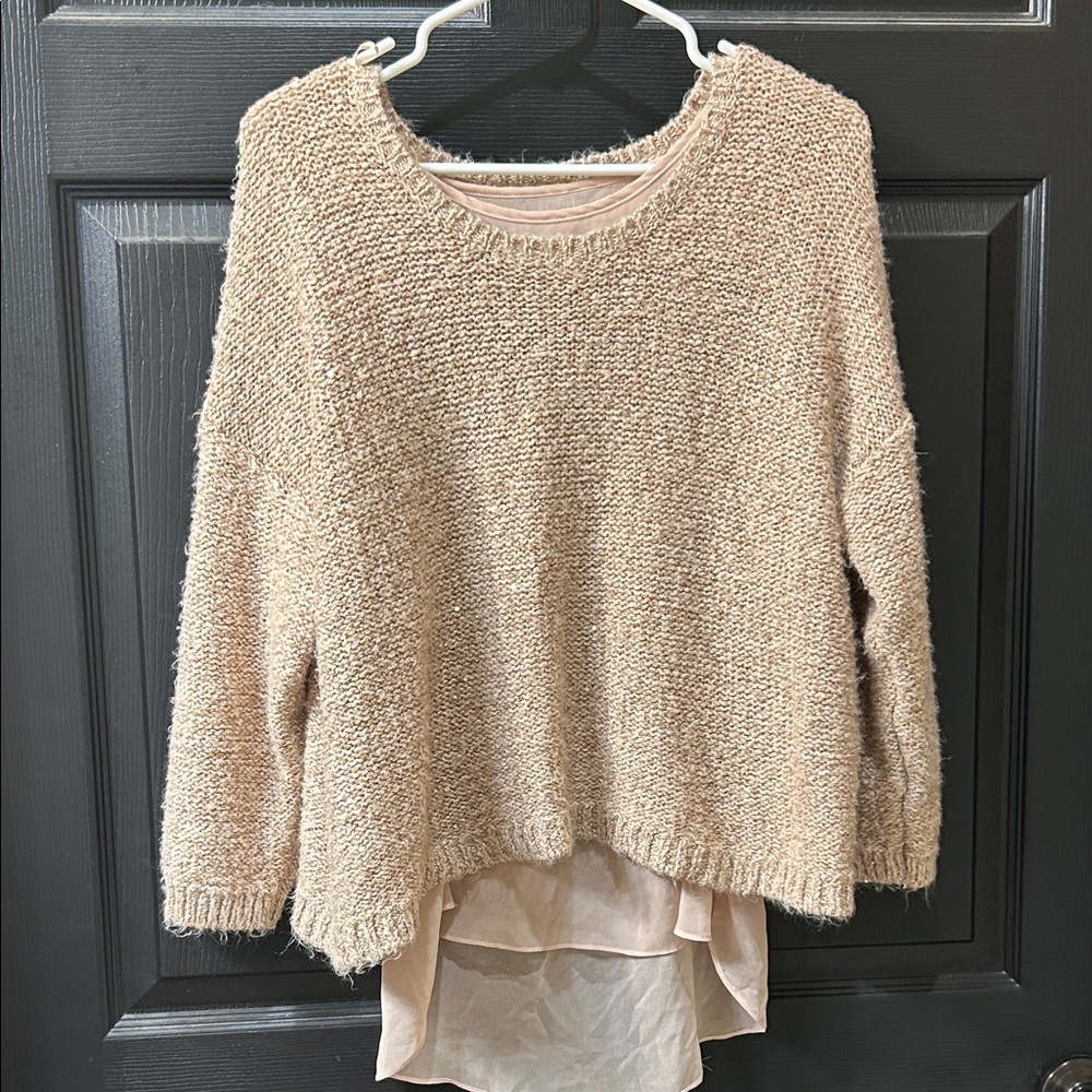 Jennifer Lopez Textured Cream Sweater